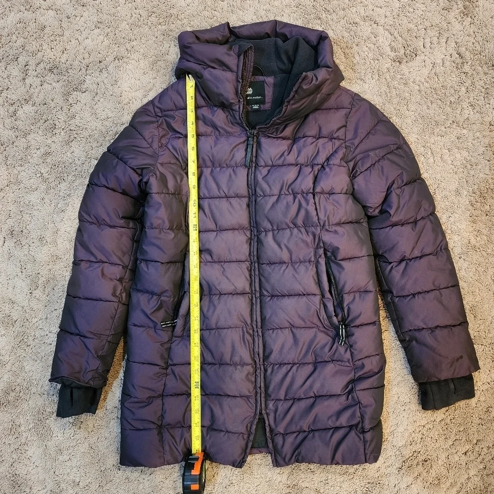 All In Motion Girls Hooded Purple Puffer Jacket Size XL 14/16